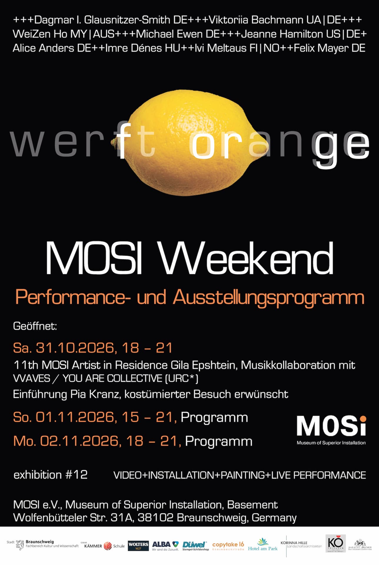 MOSI Weekend Werft Orange