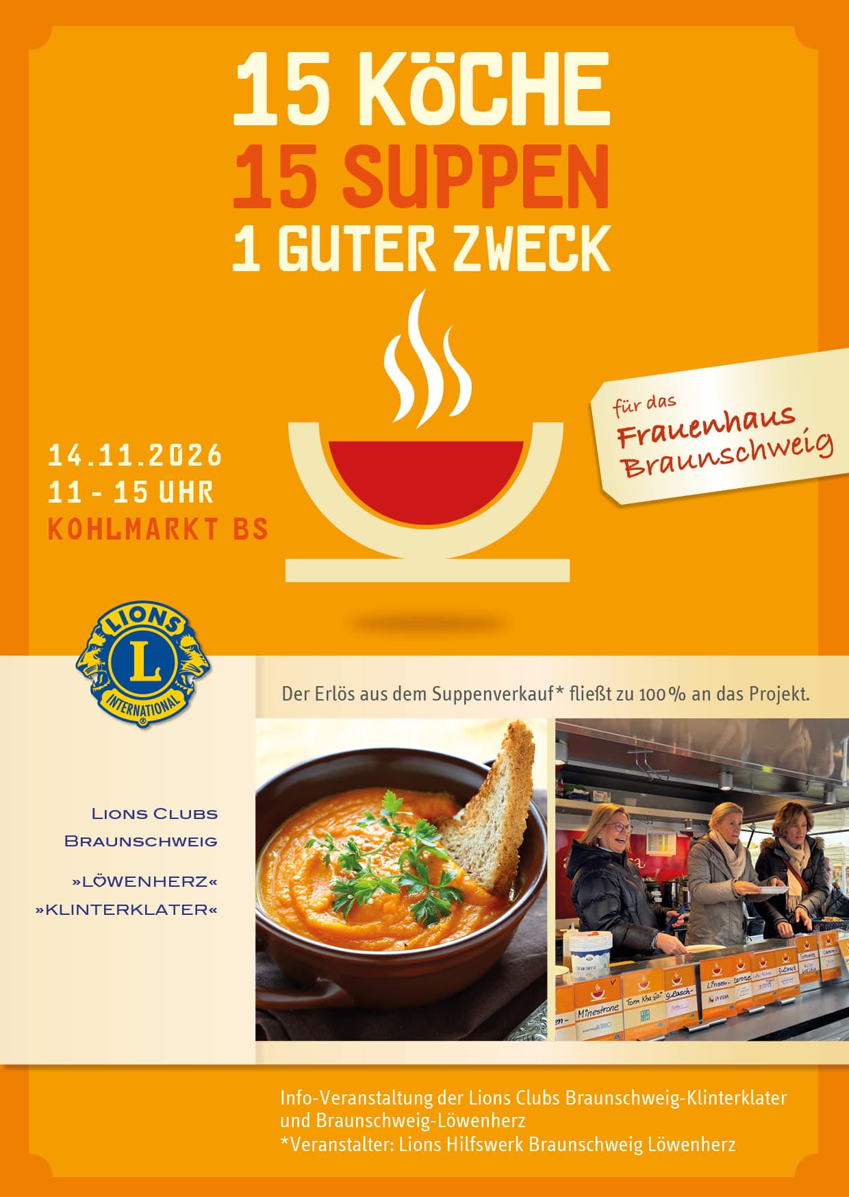 Braunschweiger Suppentag: 15 Suppen - 15 Köche - 1 guter Zweck